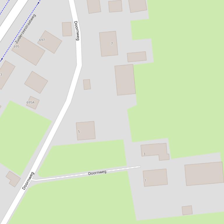 Kaart van de Doornweg.