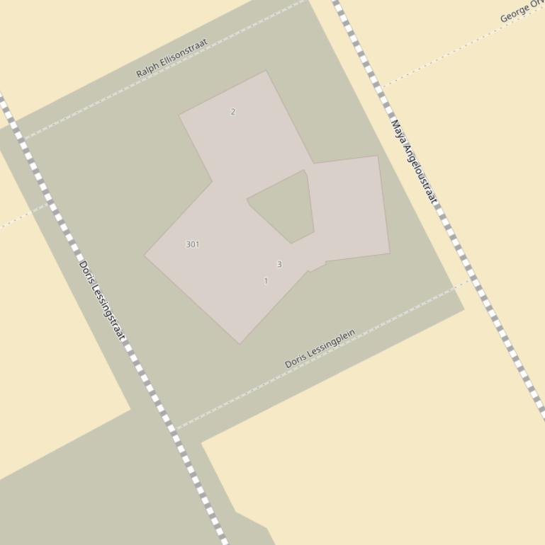 Kaart van het Doris Lessingplein.