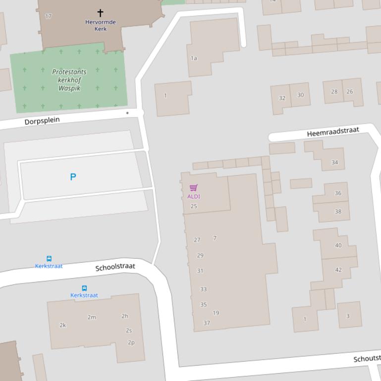 Kaart van het Dorpsplein.