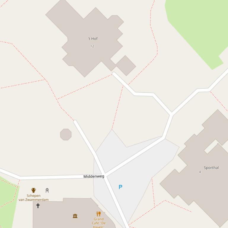 Kaart van het Dorpsplein.