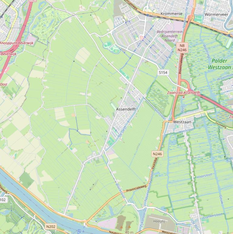 Kaart van de Dorpsstraat.