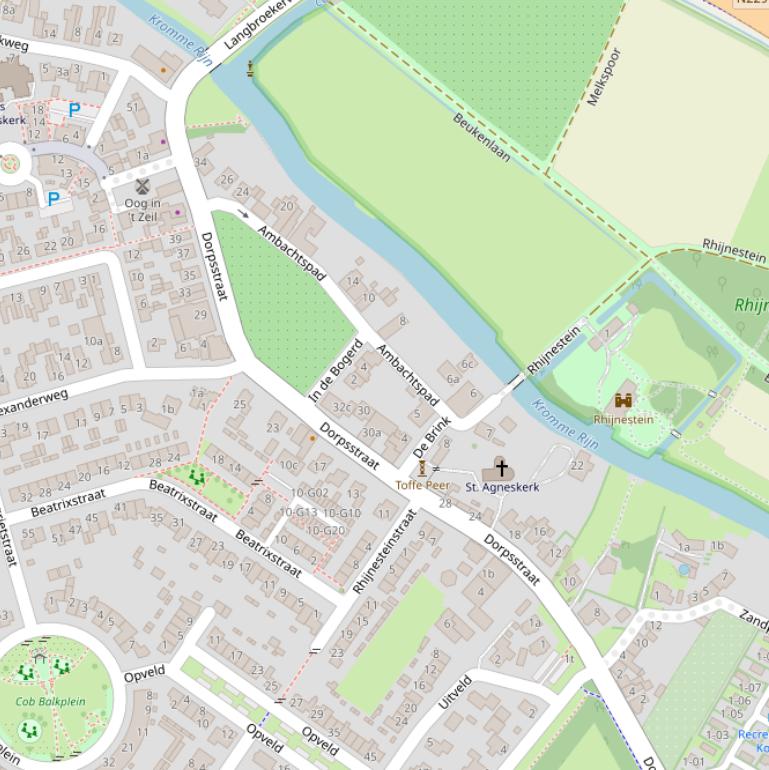 Kaart van de Dorpsstraat.