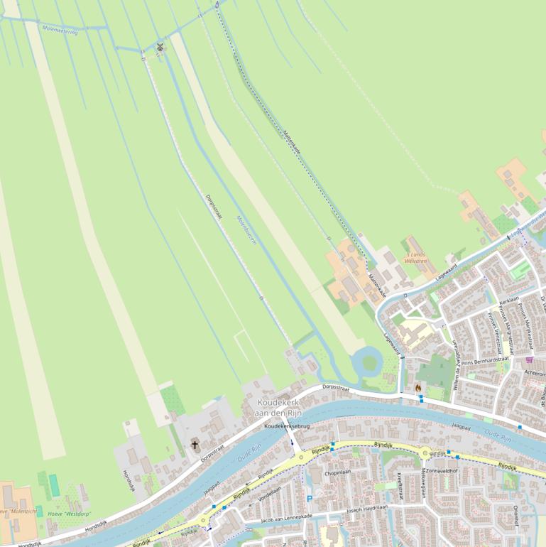 Kaart van de Dorpsstraat.