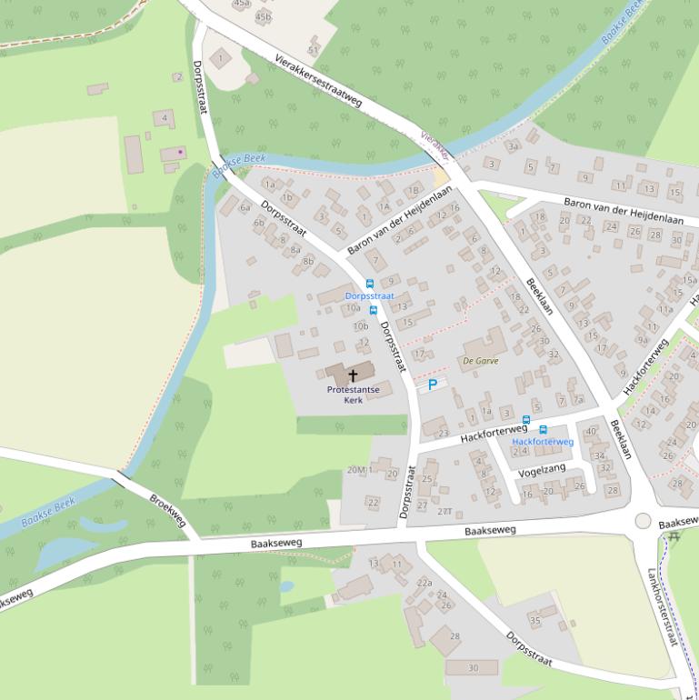 Kaart van de Dorpsstraat.