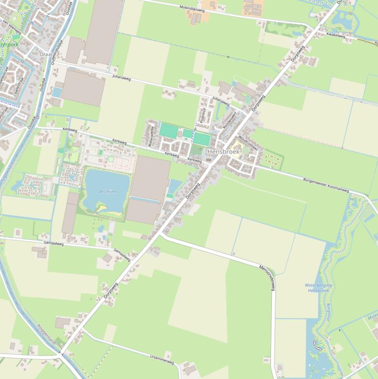 Kaart van de Dorpsweg.