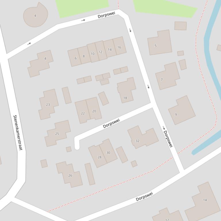 Kaart van  Dorpswei.