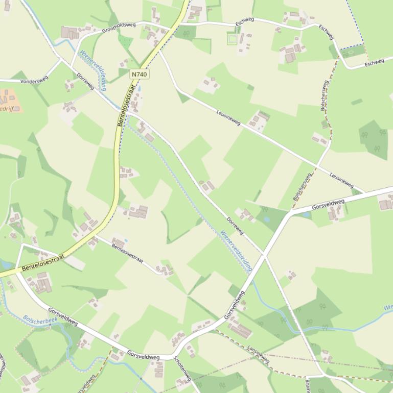 Kaart van de Dorreweg.