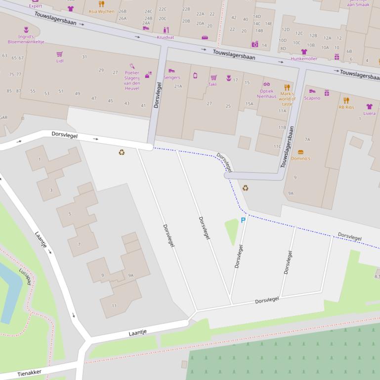 Kaart van  Dorsvlegel.