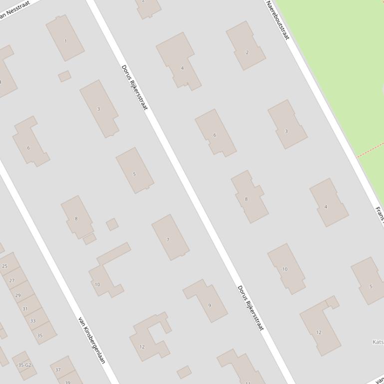 Kaart van de Dorus Rijkersstraat.