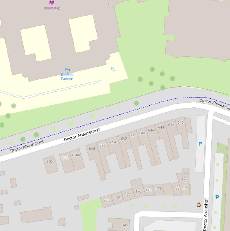 Kaart van de Dr. Ahausstraat.