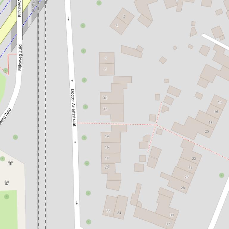 Kaart van de Dr. Ariënsstraat.