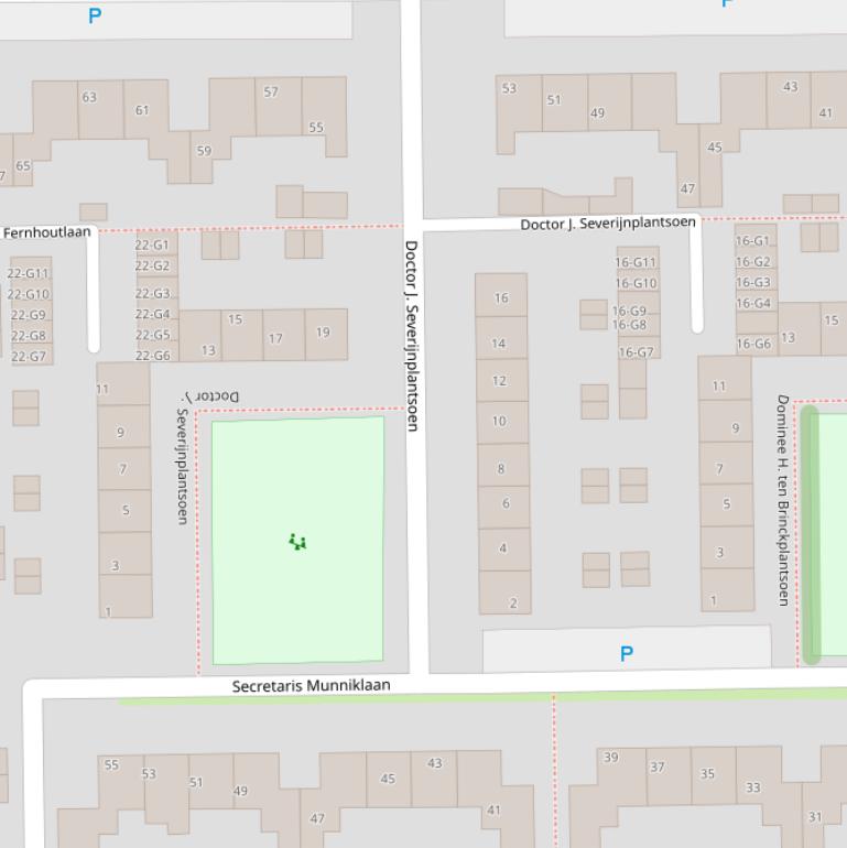 Kaart van het Dr. J. Severijnplantsoen.