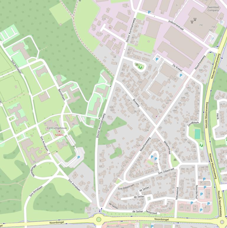 Kaart van de Dr. Kortmannweg.