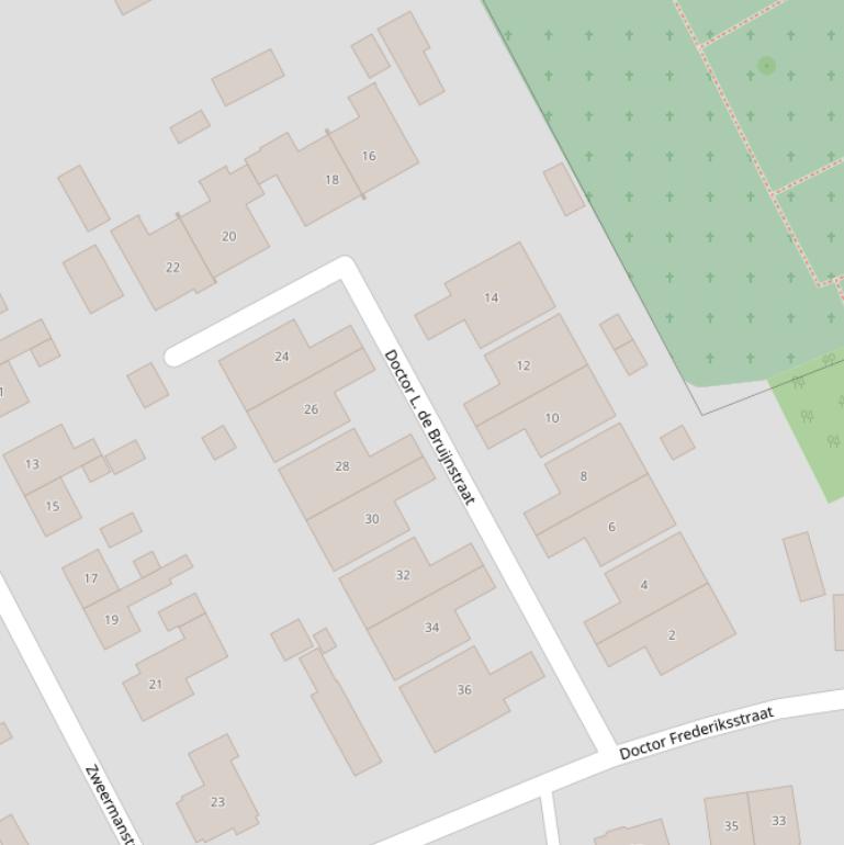 Kaart van  Dr L de Bruijnstraat.