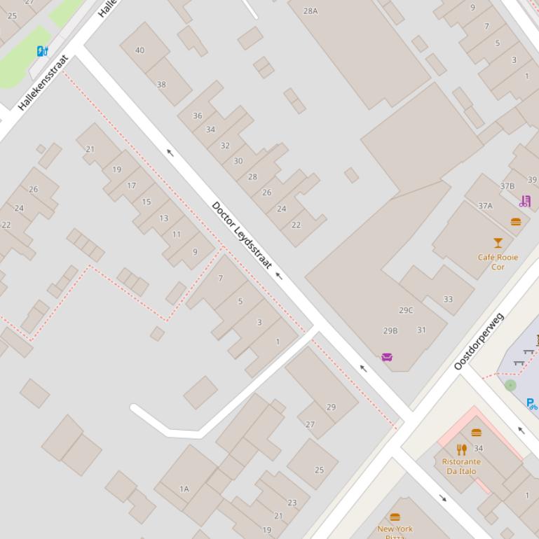 Kaart van de Dr. Leydsstraat.