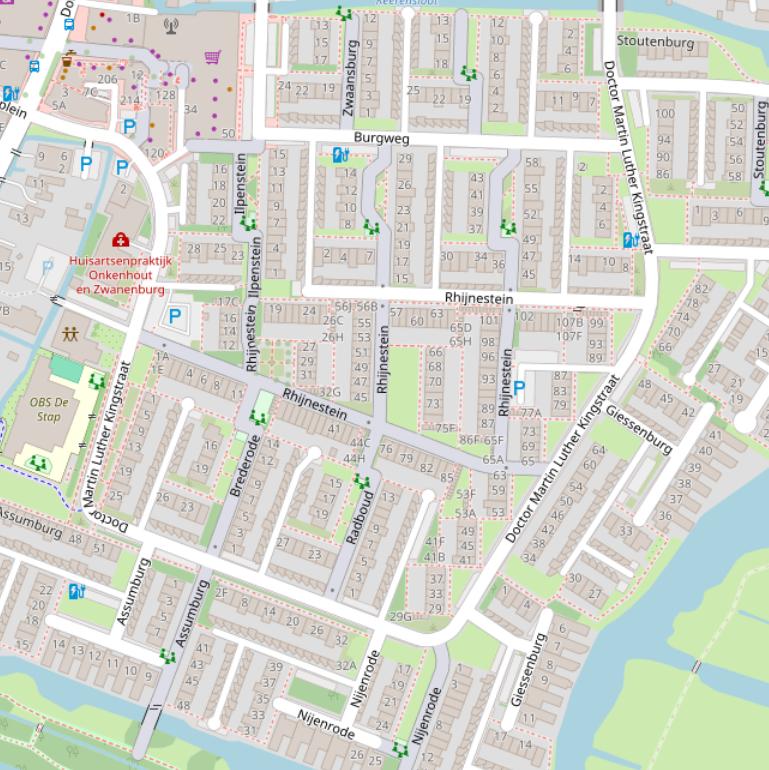 Kaart van de Dr. M.L. Kingstraat.