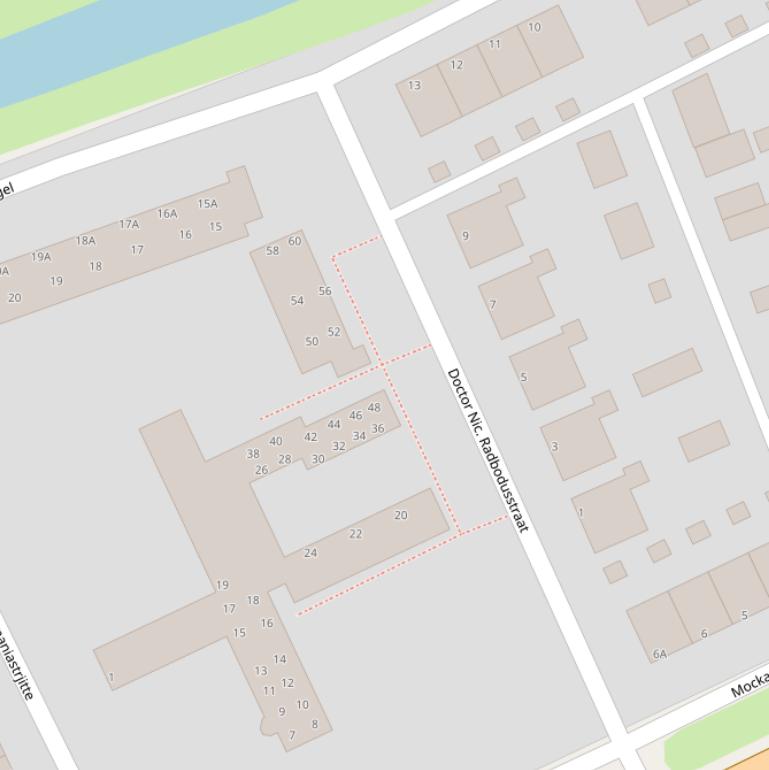 Kaart van de Dr. Nic. Radbodusstraat.