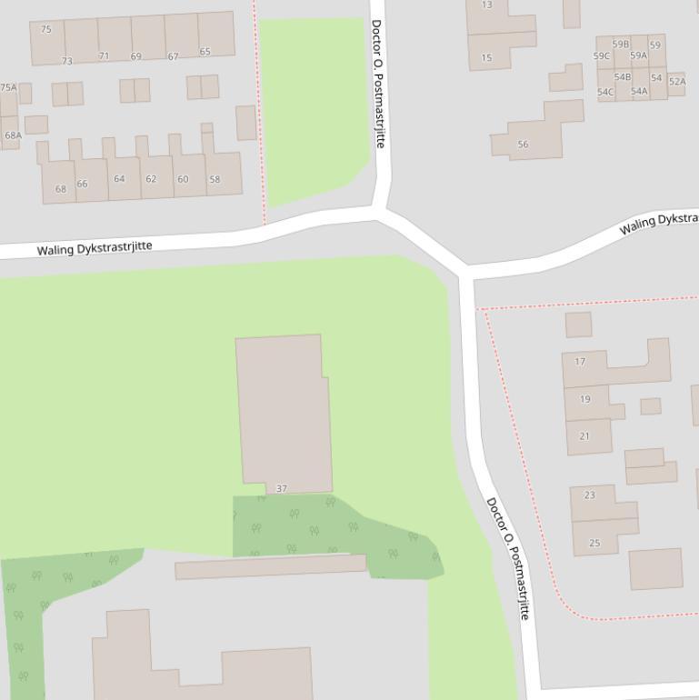 Kaart van  Dr. O. Postmastrjitte.