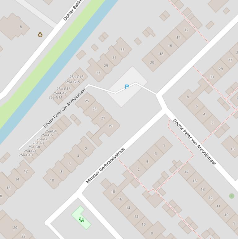 Kaart van de Dr. Peter van Anrooijstraat.