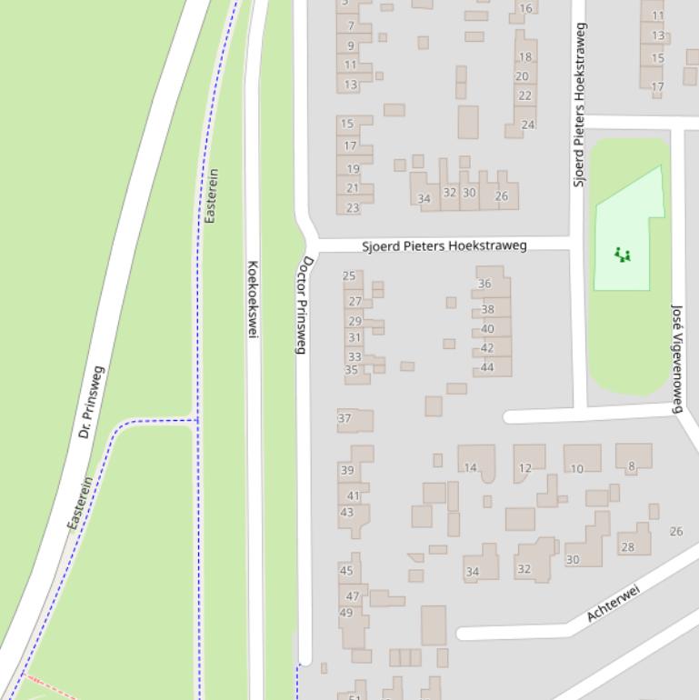 Kaart van de Dr. Prinsweg.