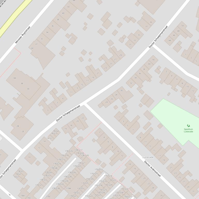 Kaart van de Dr. Schaepmanstraat.