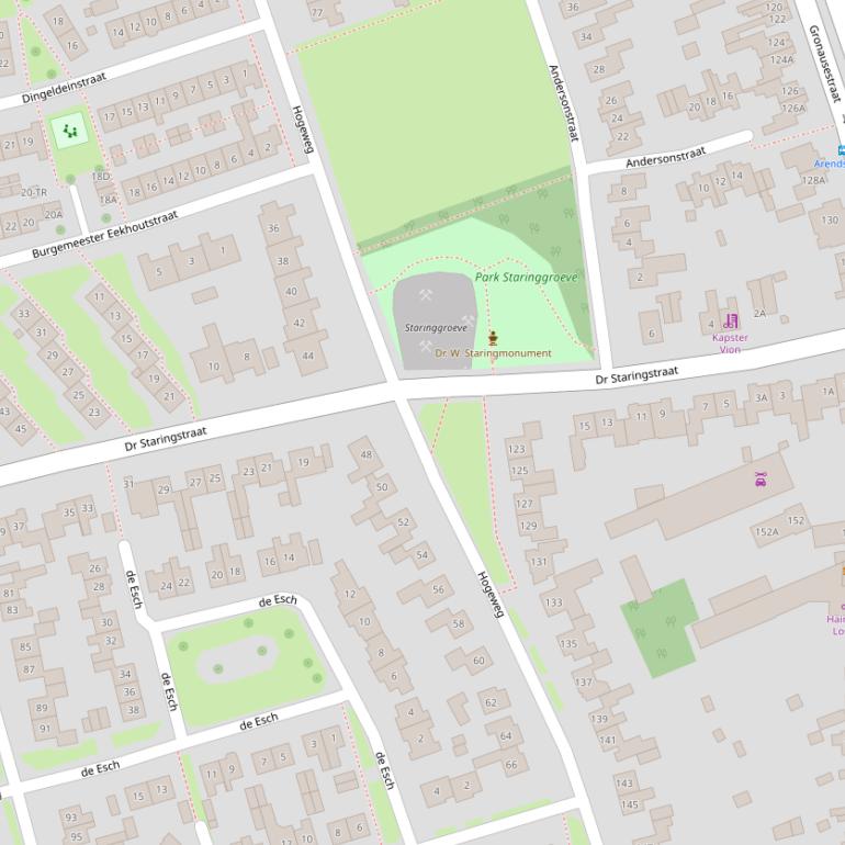 Kaart van de Dr Staringstraat.