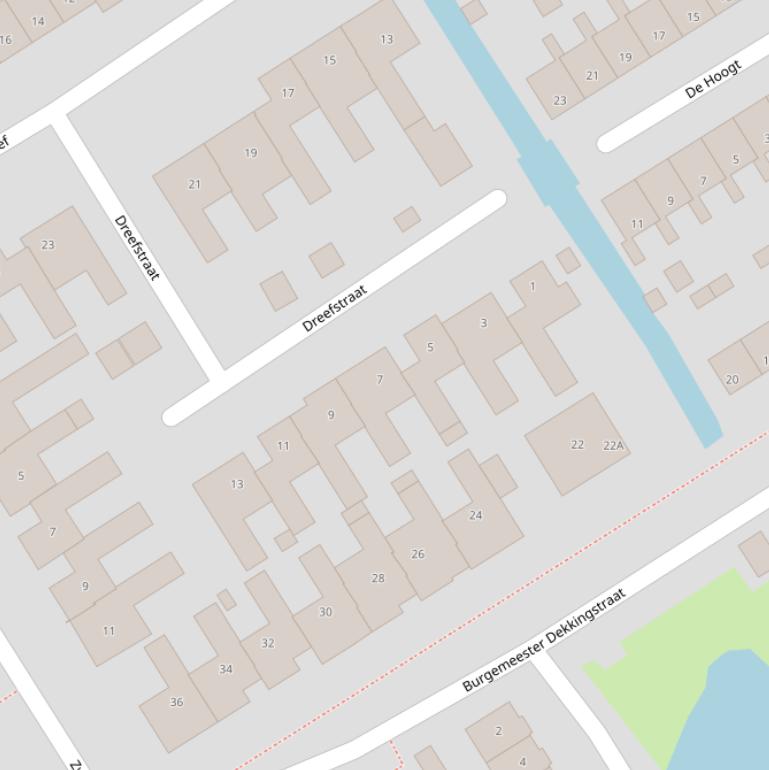 Kaart van de Dreefstraat.