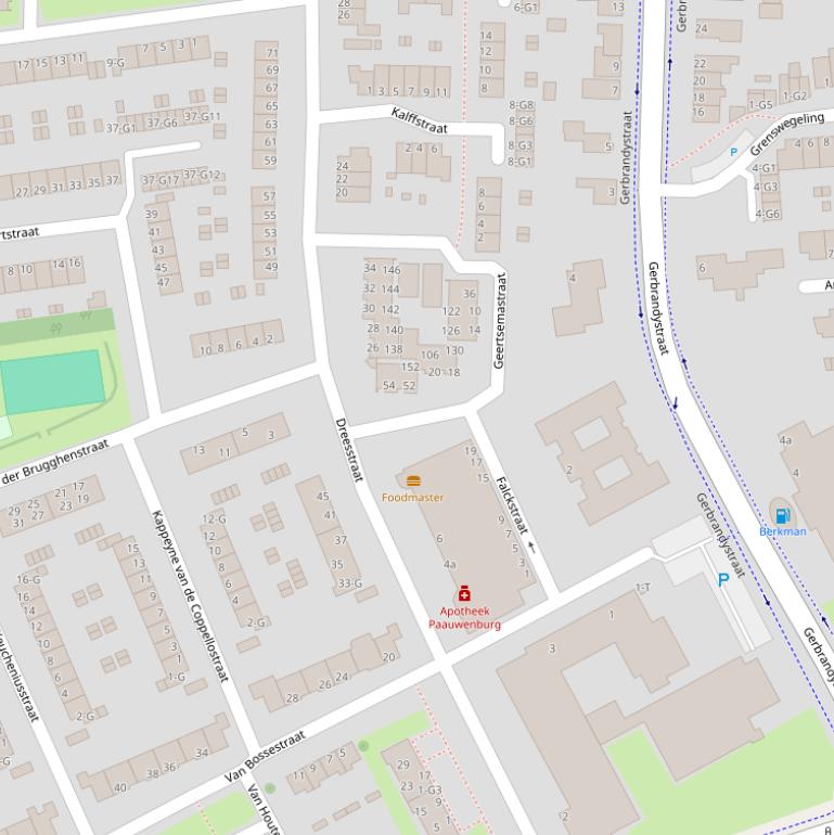 Kaart van de Dreesstraat.