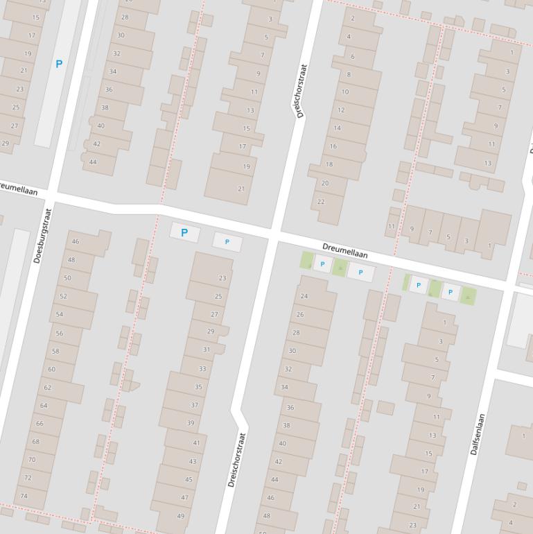 Kaart van de Dreischorstraat.