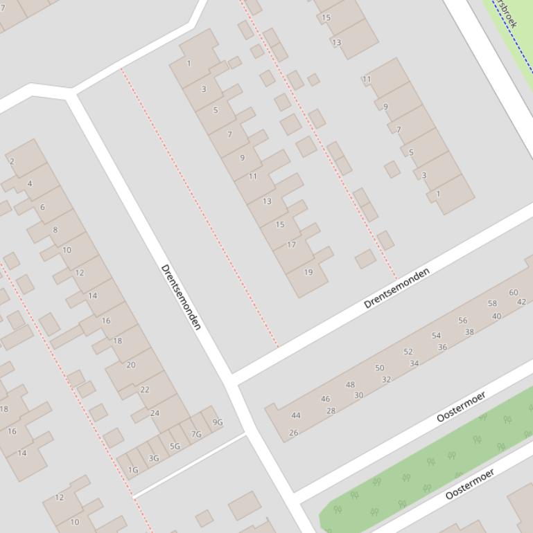 Kaart van  Drentsemonden.