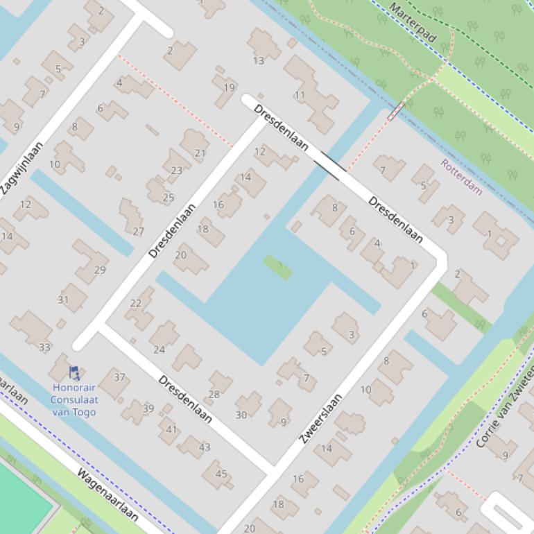 Kaart van de Dresdenlaan.