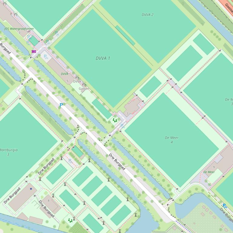 Kaart van het Drie Burgpad.