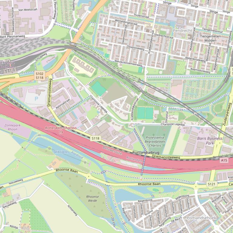 Kaart van de Driemanssteeweg.