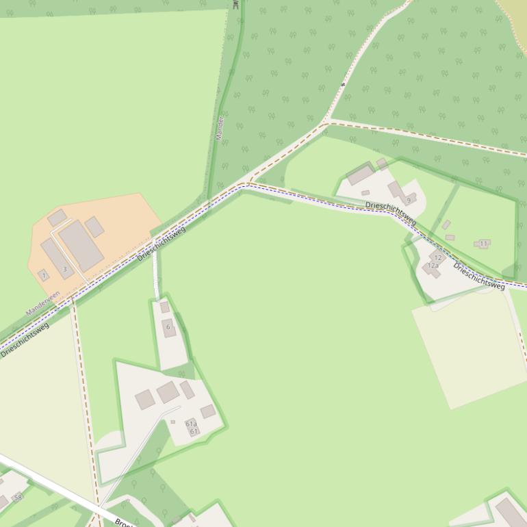 Kaart van de Drieschichtsweg.