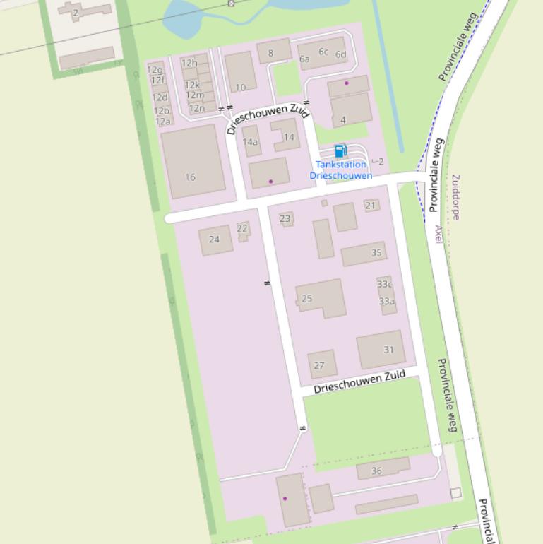 Kaart van  Drieschouwen Zuid.