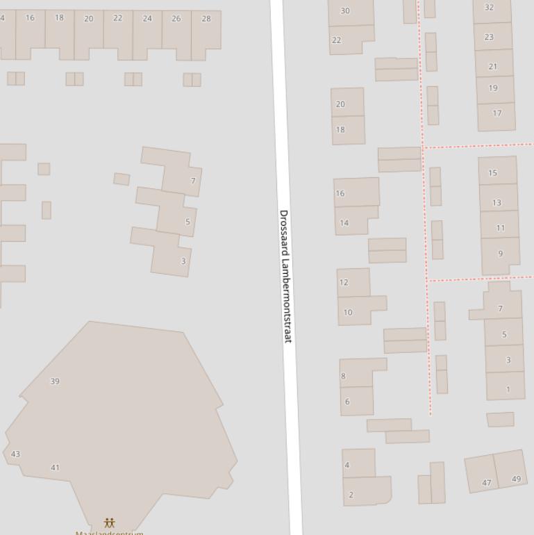 Kaart van de Dross Lambermontstraat.