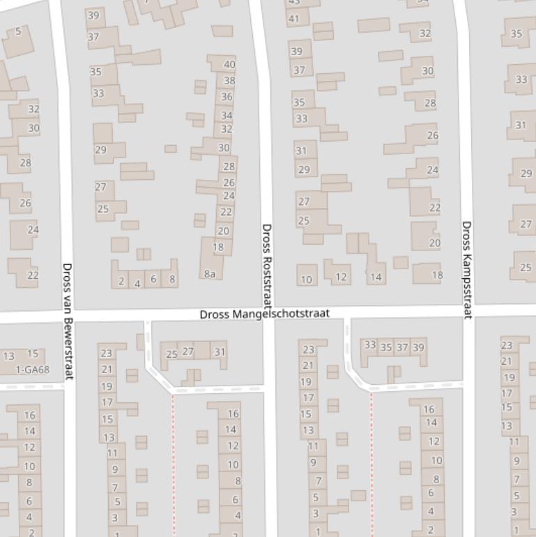 Kaart van de Dross Roststraat.