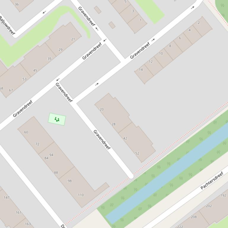Kaart van de Drossaarddreef.