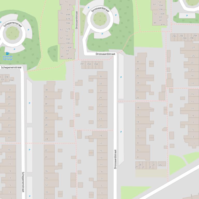 Kaart van de Drossaardstraat.