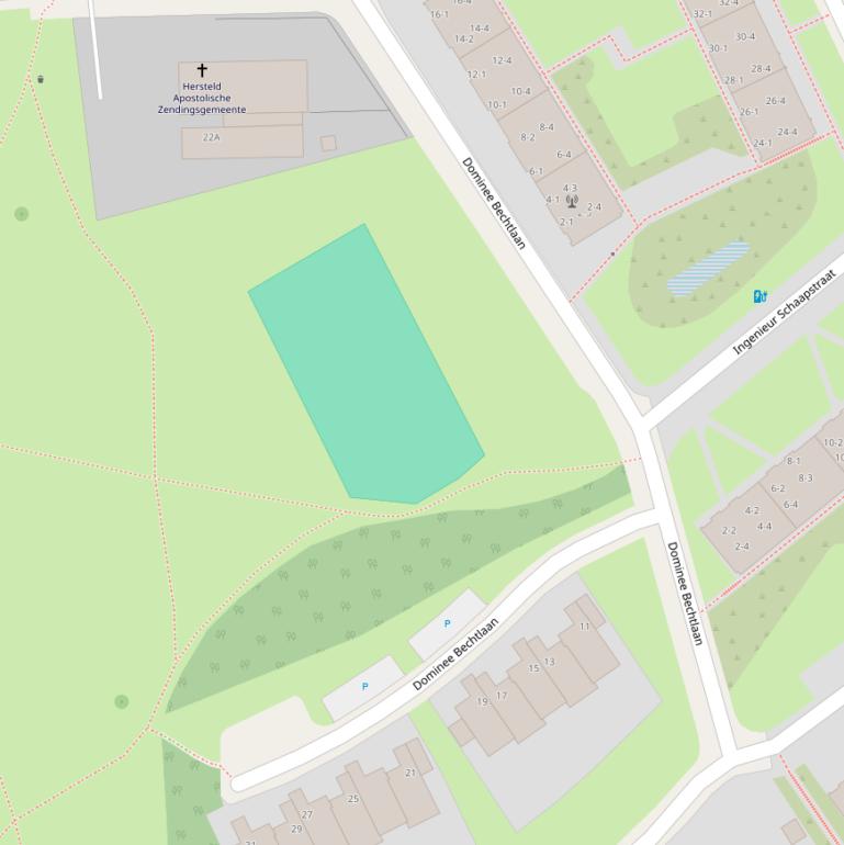 Kaart van de Ds. Bechtlaan.