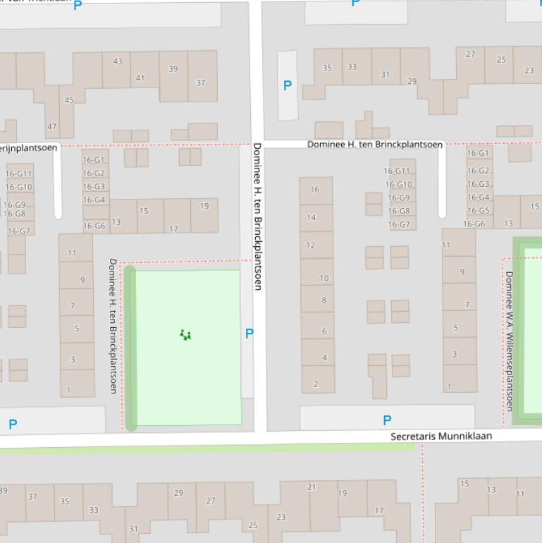 Kaart van  Ds H ten Brinckplantsoen.