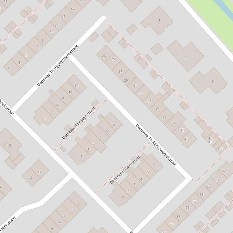 Kaart van de Ds Th Rijckewaerdstraat.