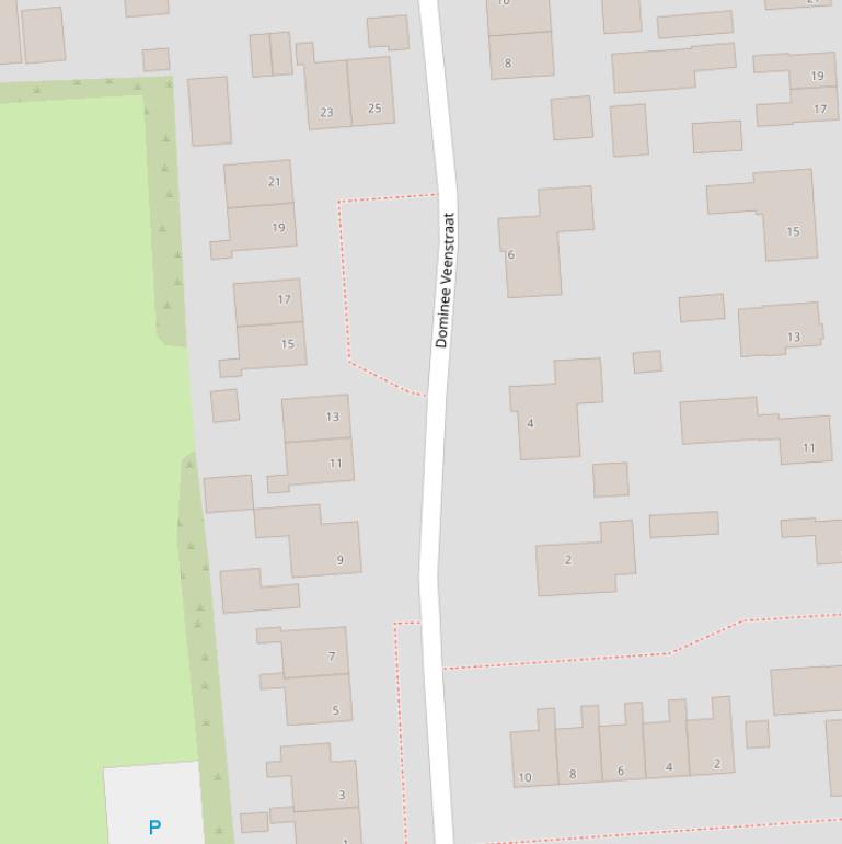 Kaart van de Ds. Veenstraat.