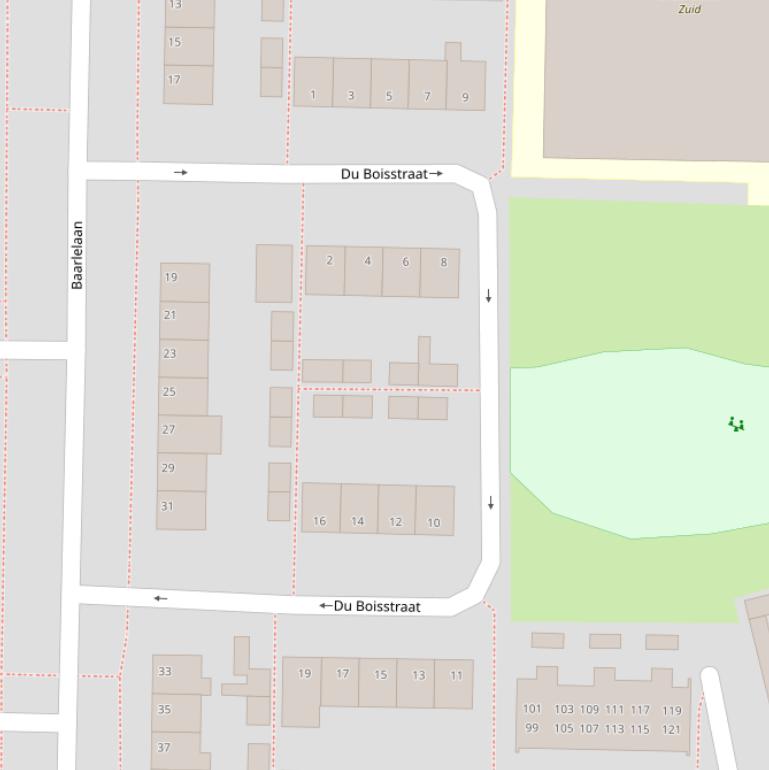 Kaart van de Du Boisstraat.