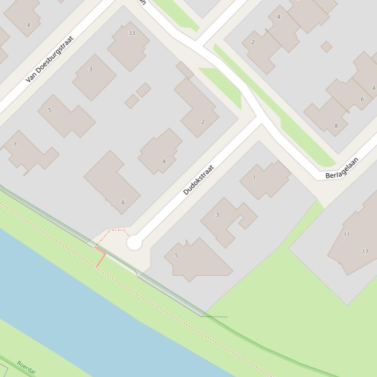 Kaart van de Dudokstraat.