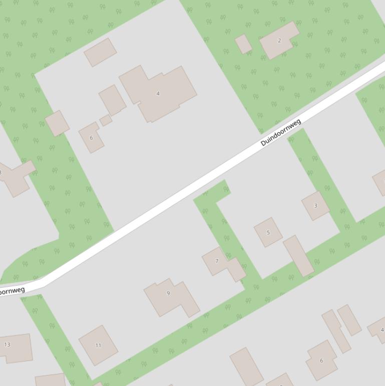 Kaart van de Duindoornweg.