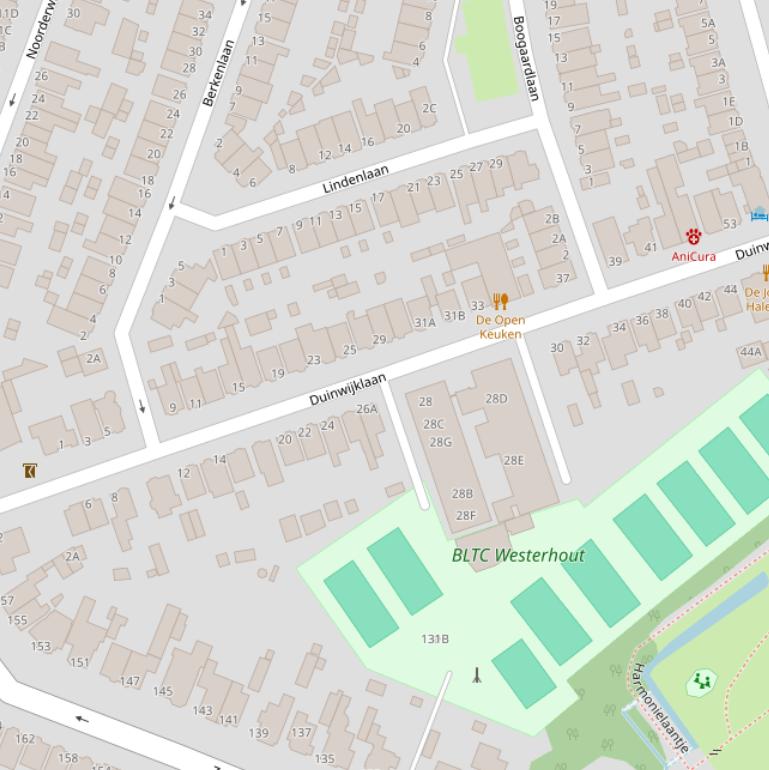 Kaart van de Duinwijklaan.