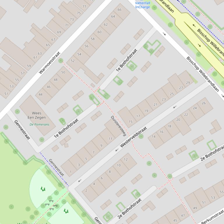 Kaart van de Duisteresteeg.