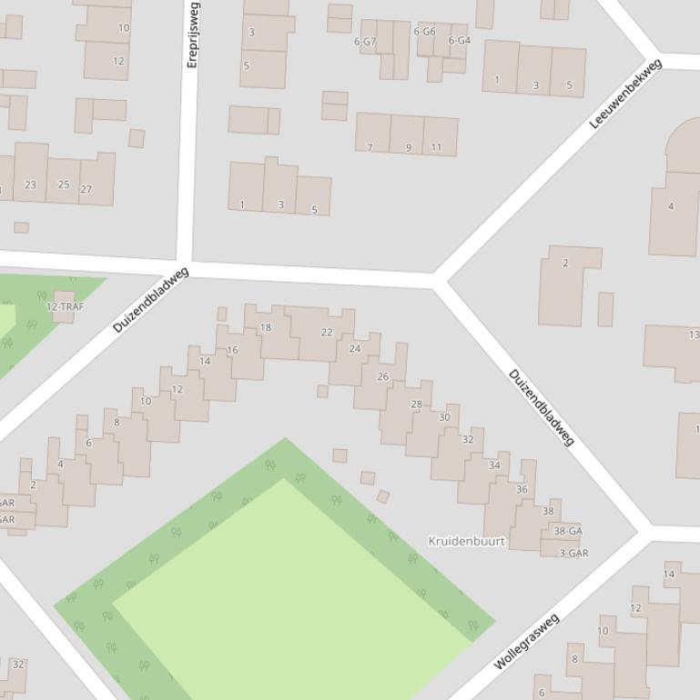 Kaart van de Duizendbladweg.