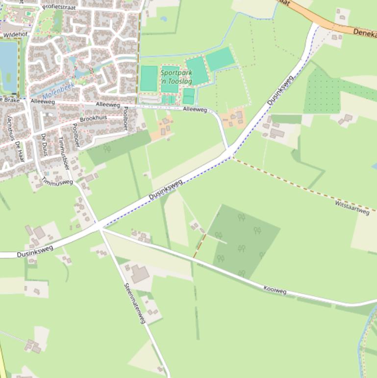 Kaart van de Dusinksweg.